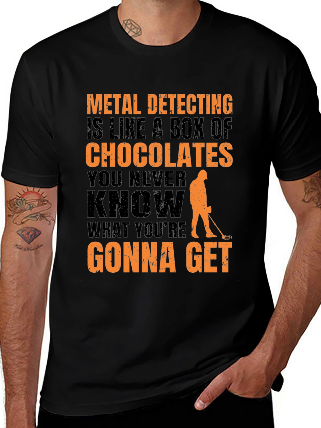 Metal Detecting T-Shirt - Funny Chocolate Box Design