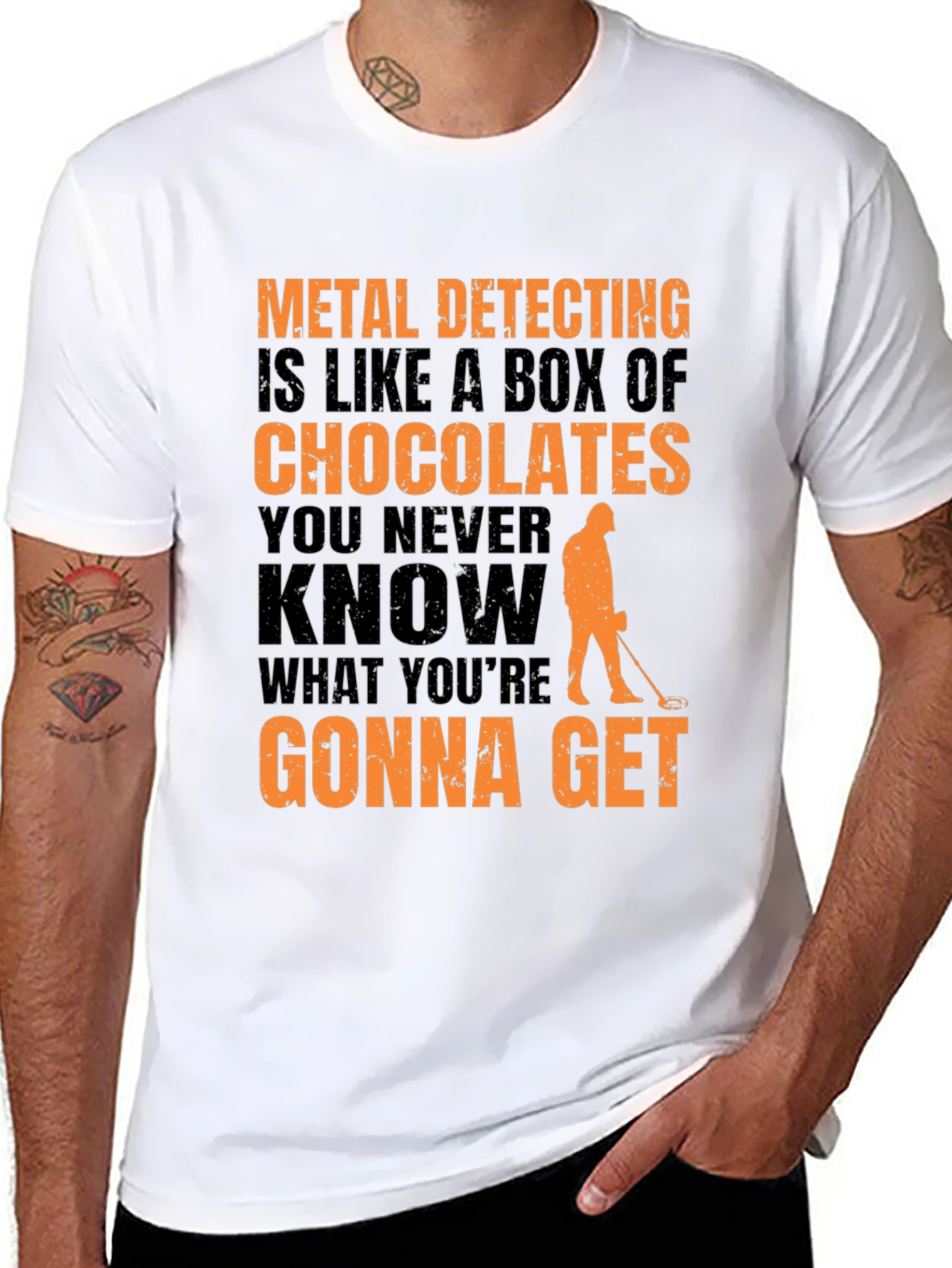 Metal Detecting T-Shirt - Funny Chocolate Box Design