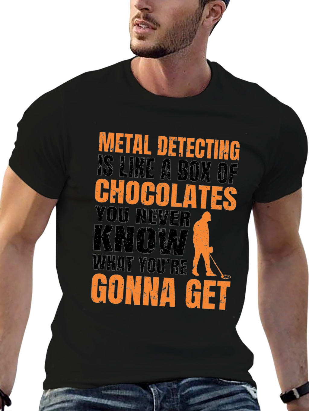 Metal Detecting T-Shirt - Funny Chocolate Box Design