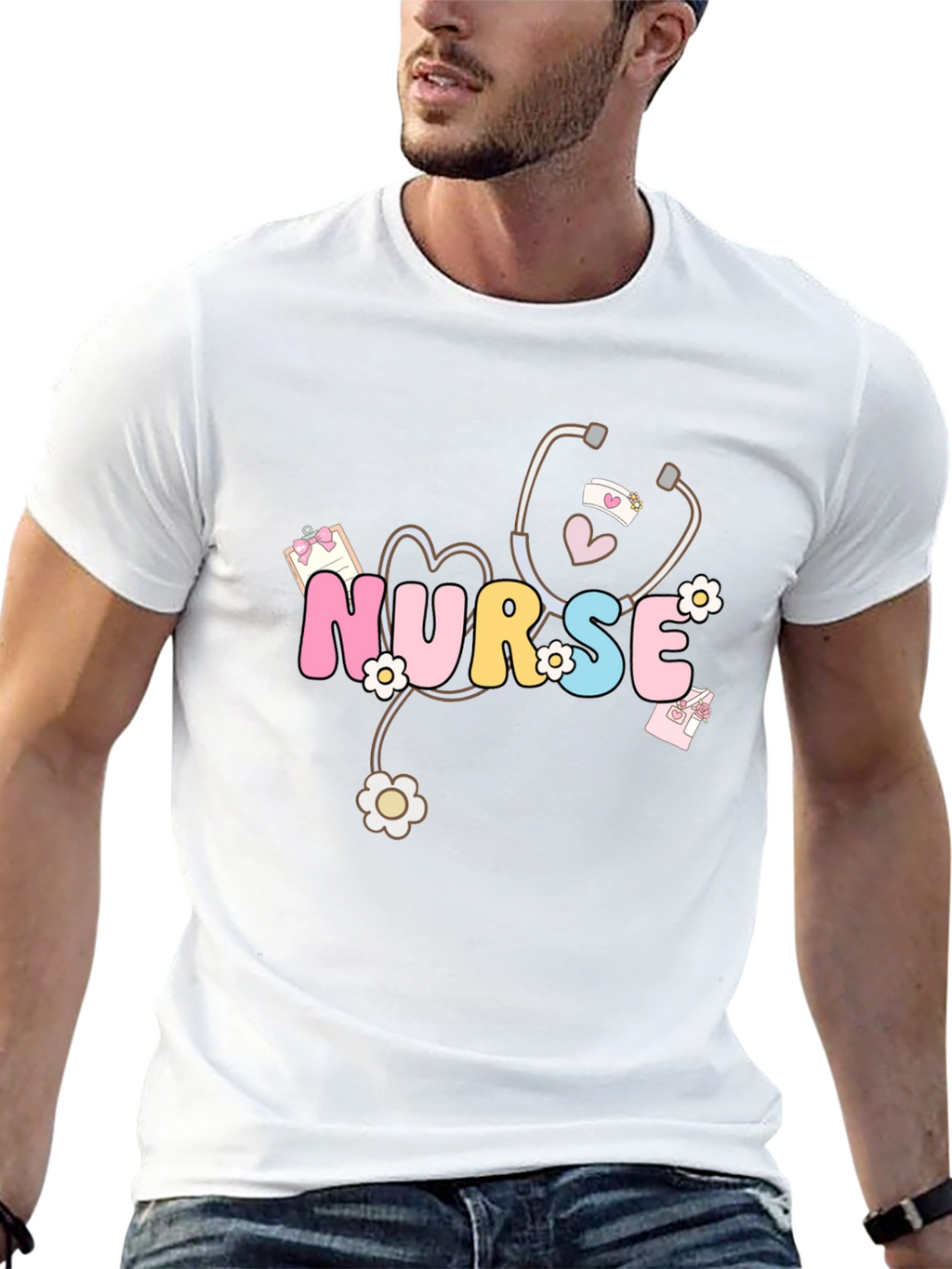 Nurse Graphic Tee - Stethoscope Design
