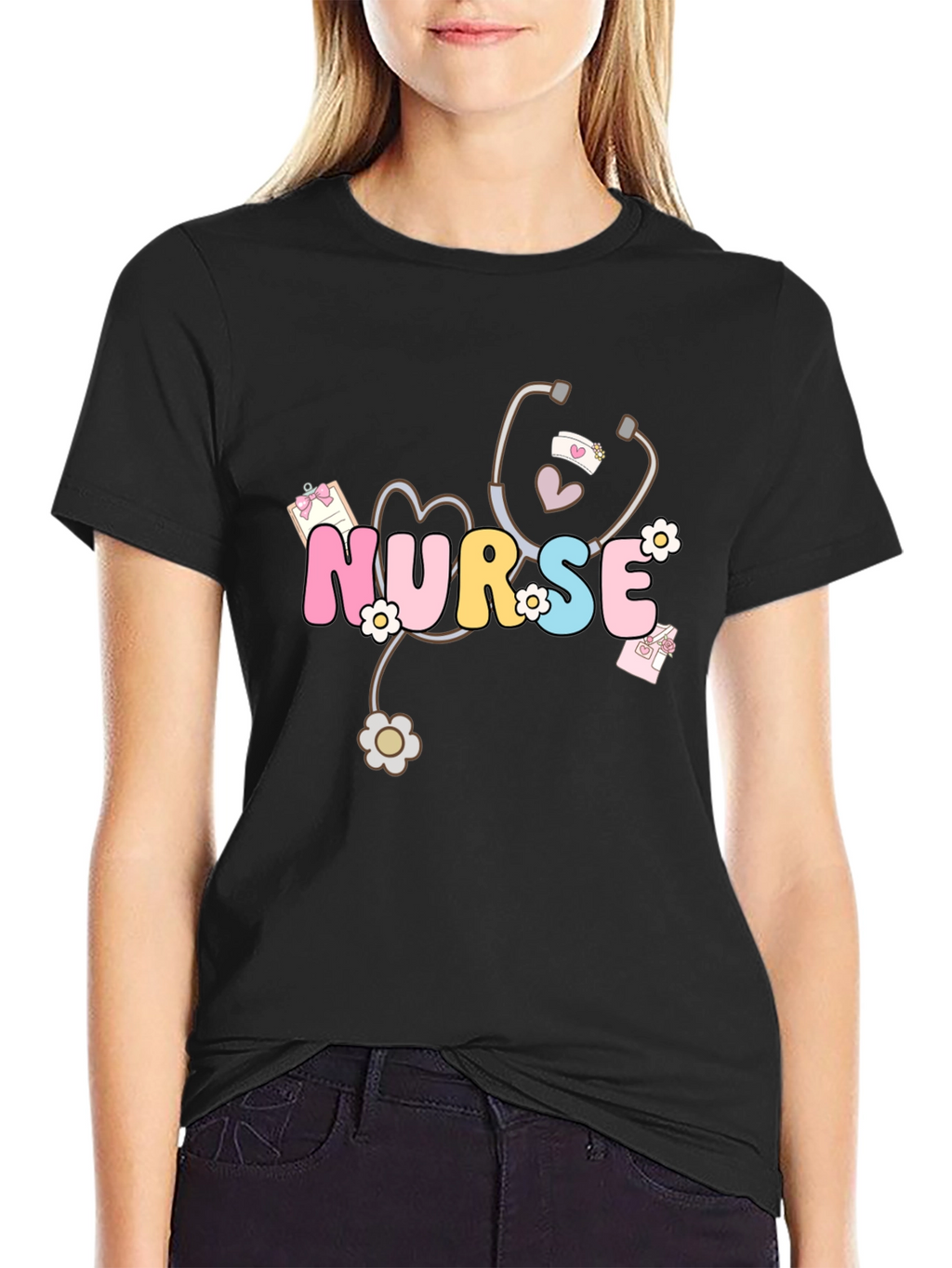 Nurse Graphic Tee - Stethoscope Design