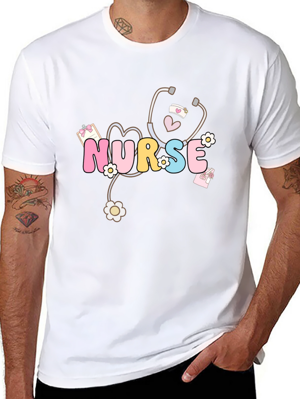 Nurse Graphic Tee - Stethoscope Design