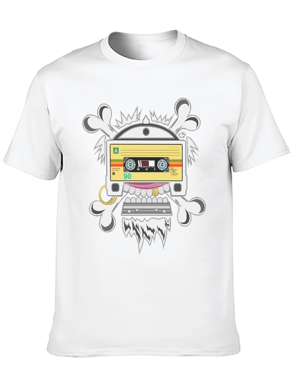 Cassette Tape Skull Graphic T-Shirt