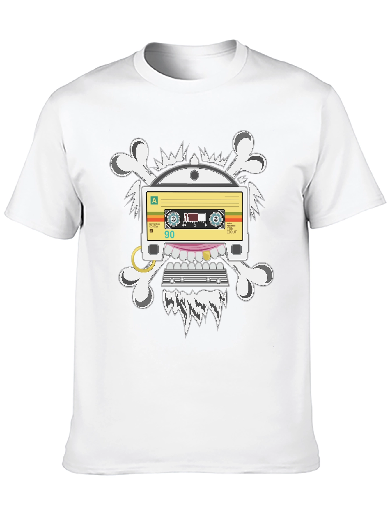 Cassette Tape Skull Graphic T-Shirt