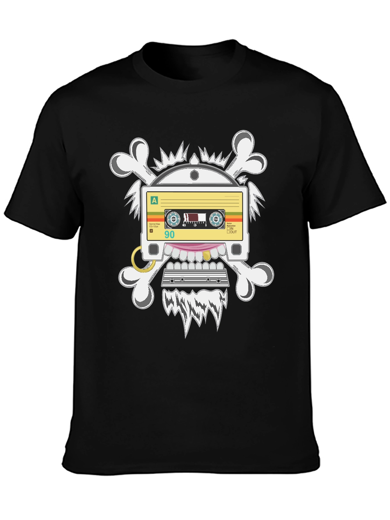 Cassette Tape Skull Graphic T-Shirt