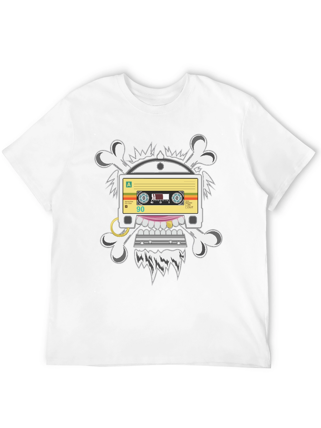 Cassette Tape Skull Graphic T-Shirt