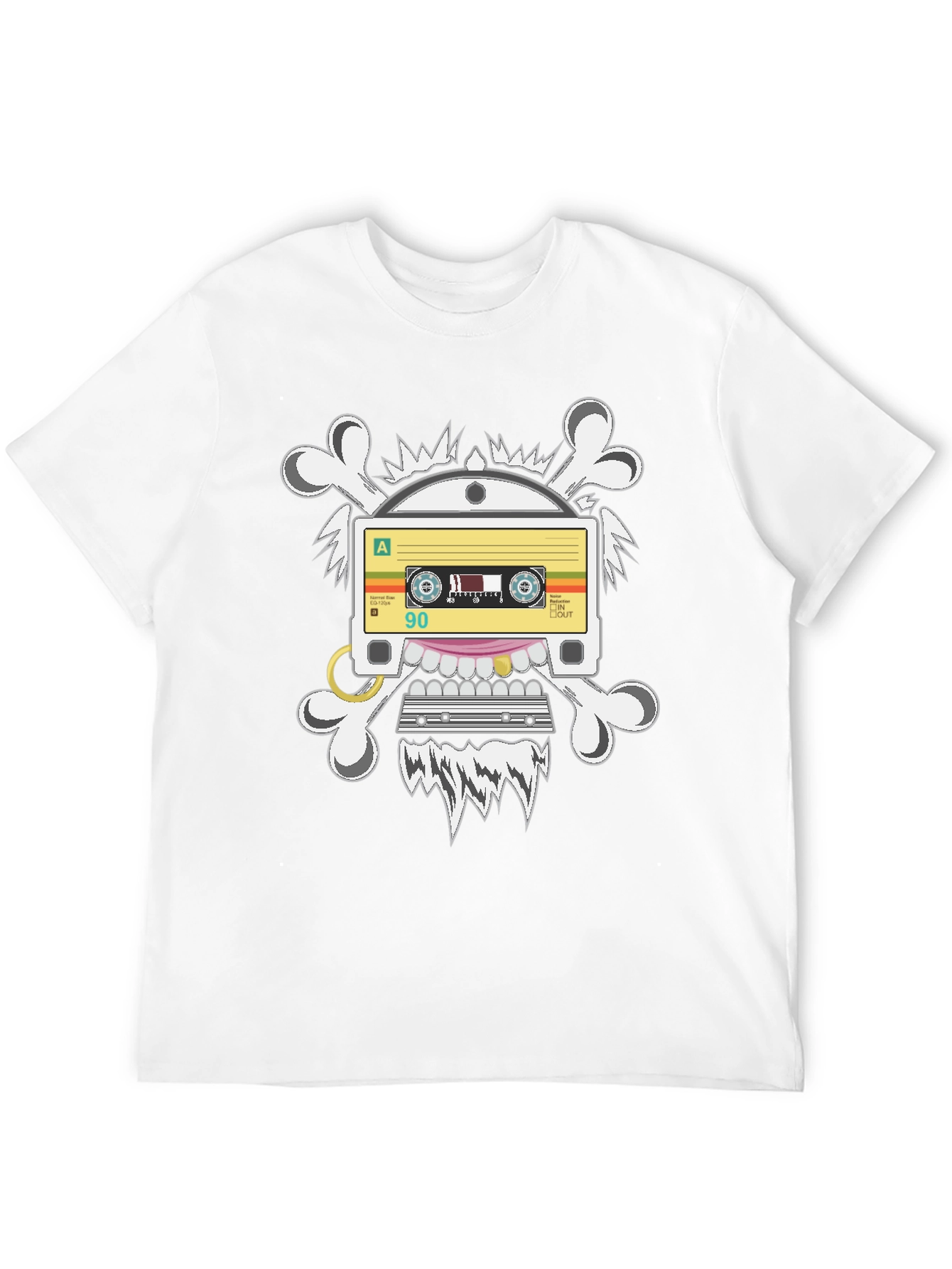 Cassette Tape Skull Graphic T-Shirt