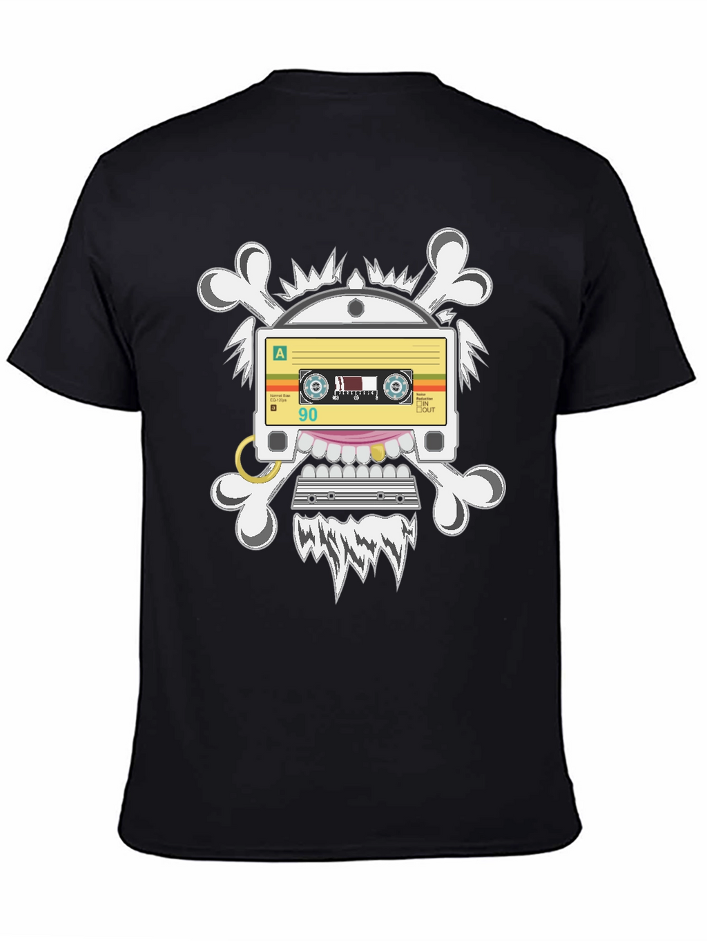 Cassette Tape Skull Graphic T-Shirt
