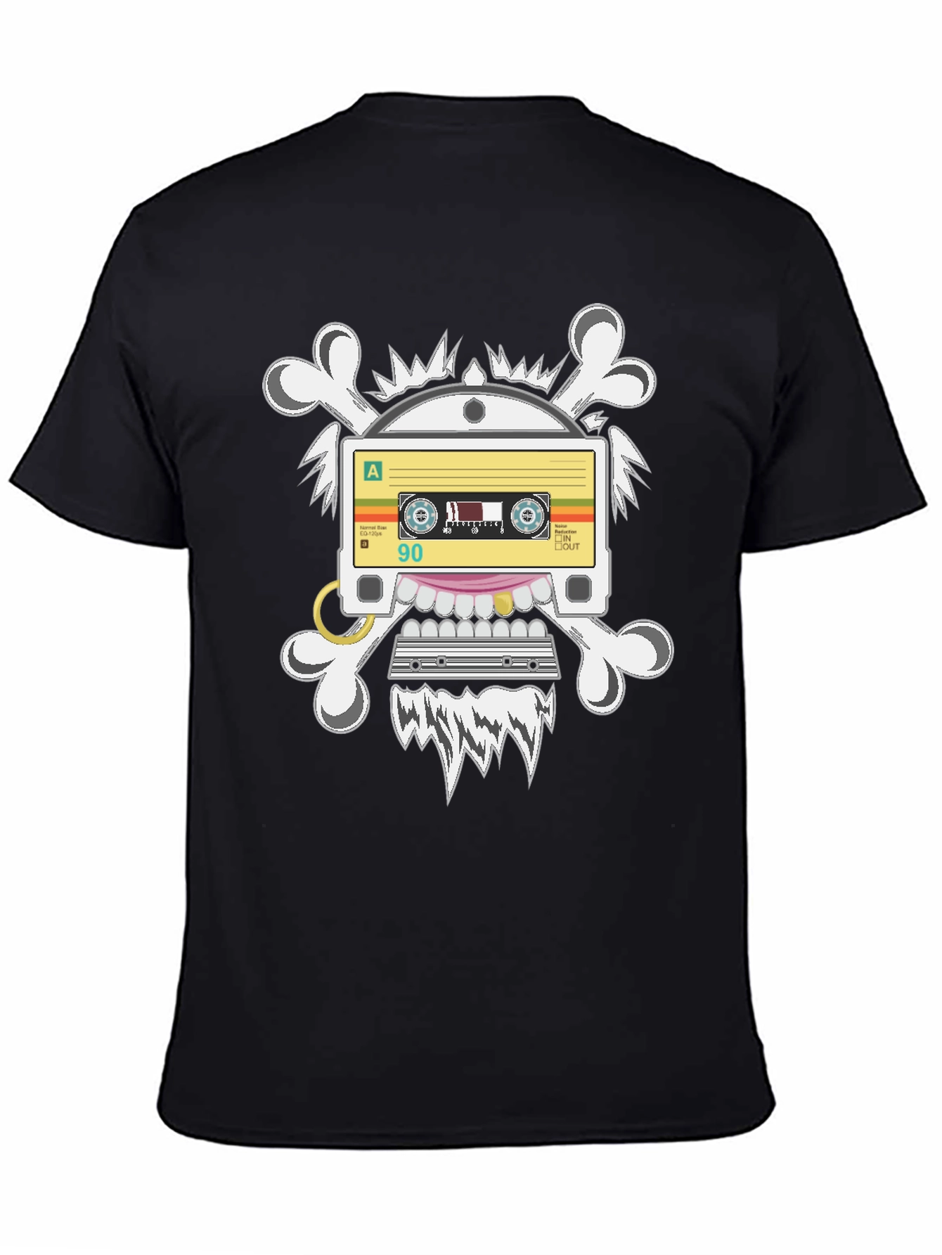 Cassette Tape Skull Graphic T-Shirt