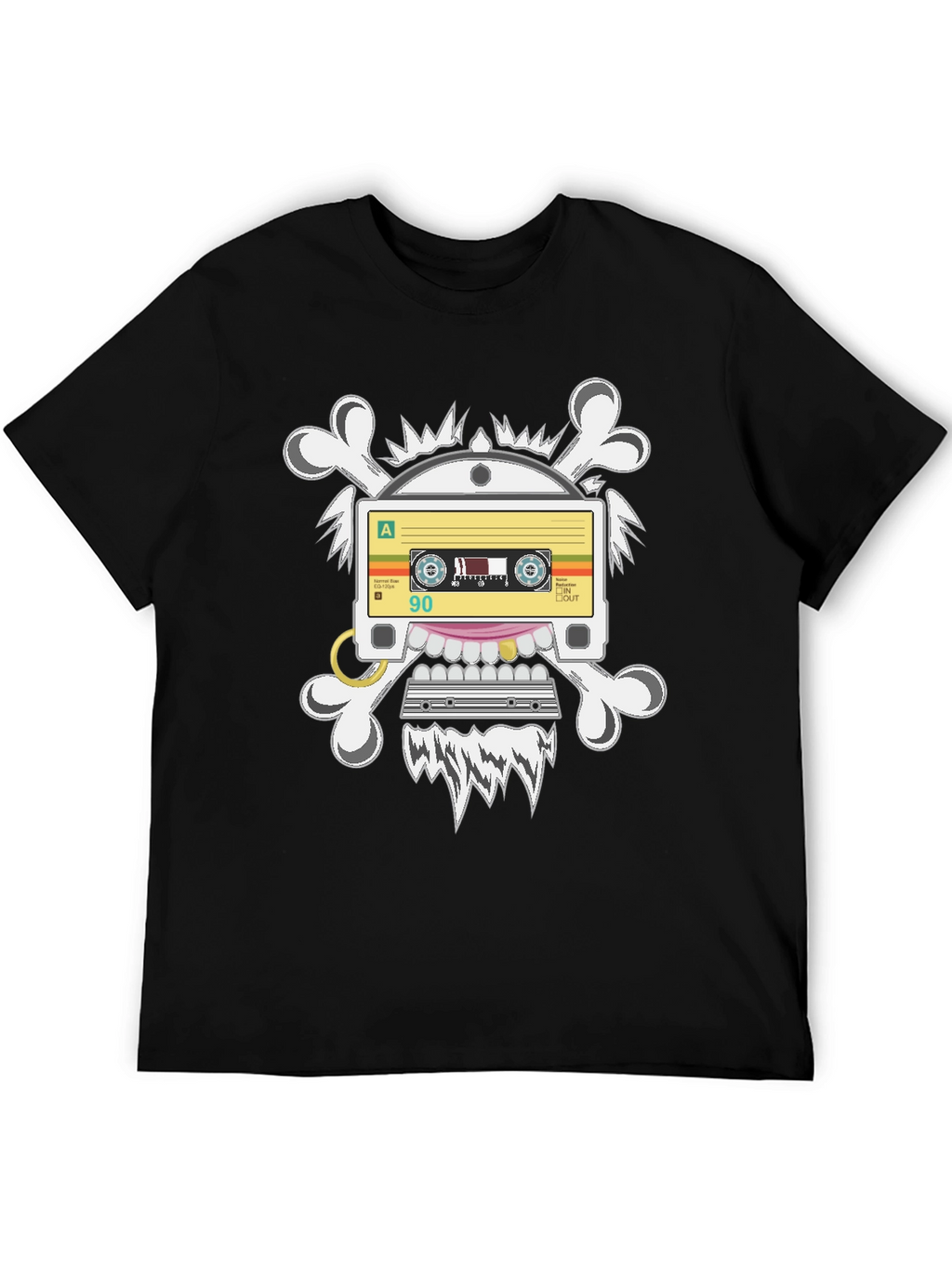 Cassette Tape Skull Graphic T-Shirt