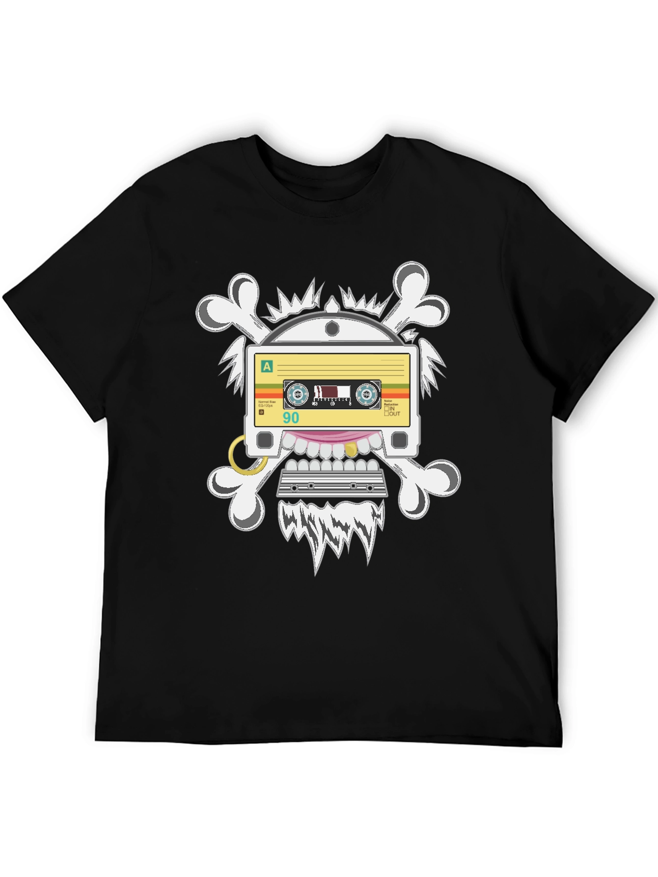 Cassette Tape Skull Graphic T-Shirt