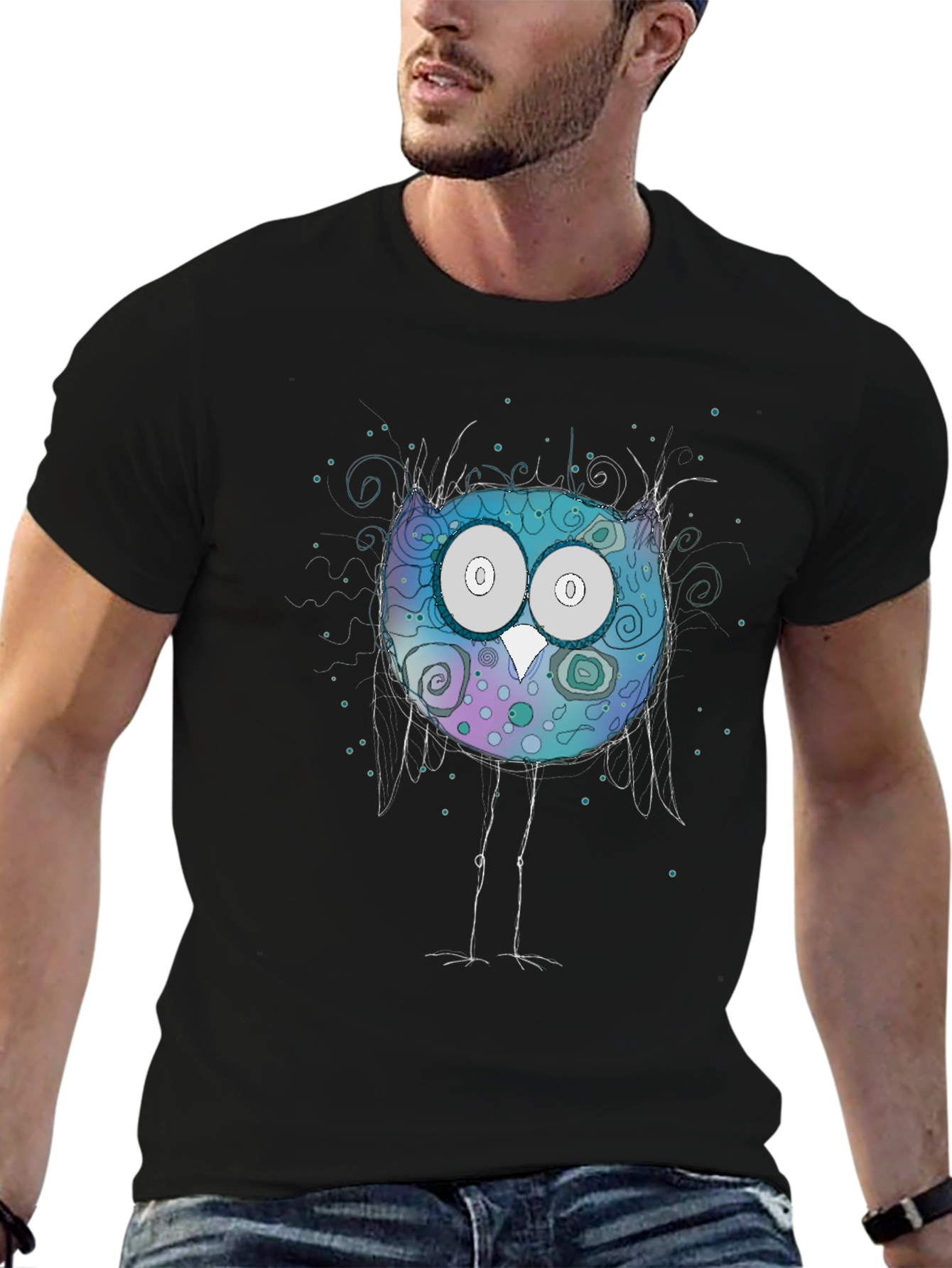 Whimsical Owl T-Shirt - Graphic Print Tee