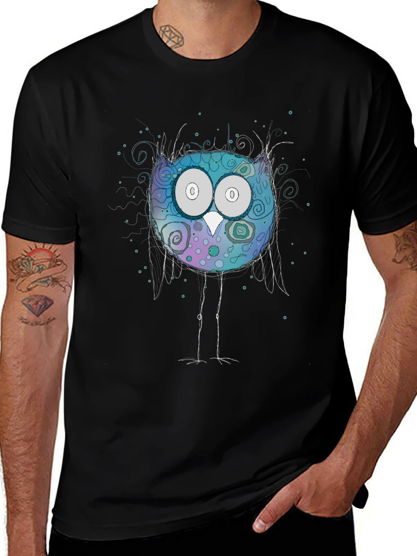 Whimsical Owl T-Shirt - Graphic Print Tee