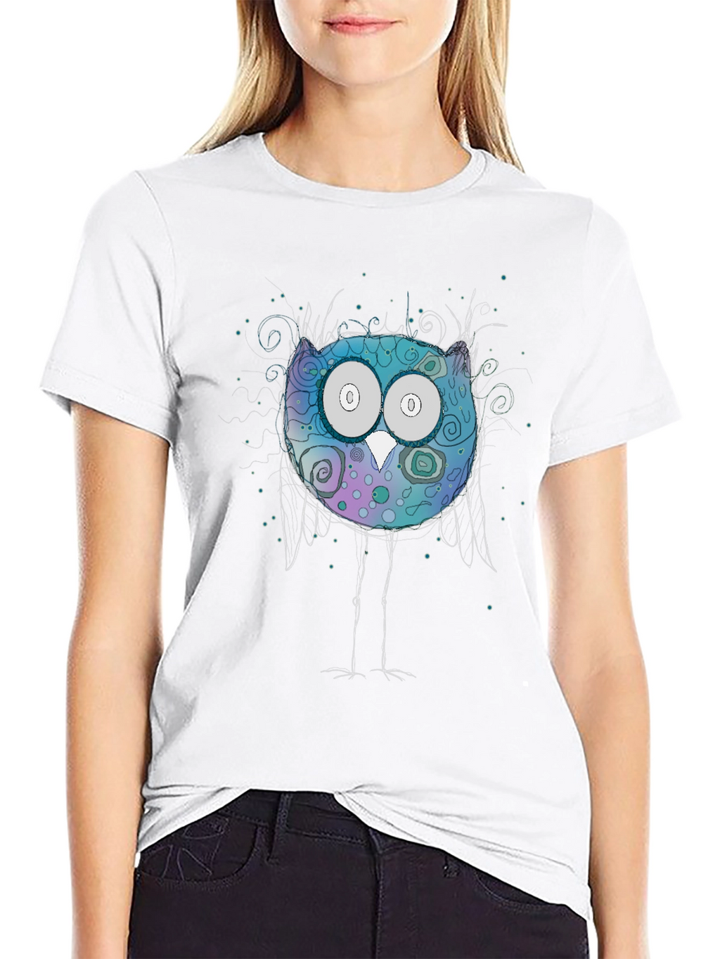 Whimsical Owl T-Shirt - Graphic Print Tee