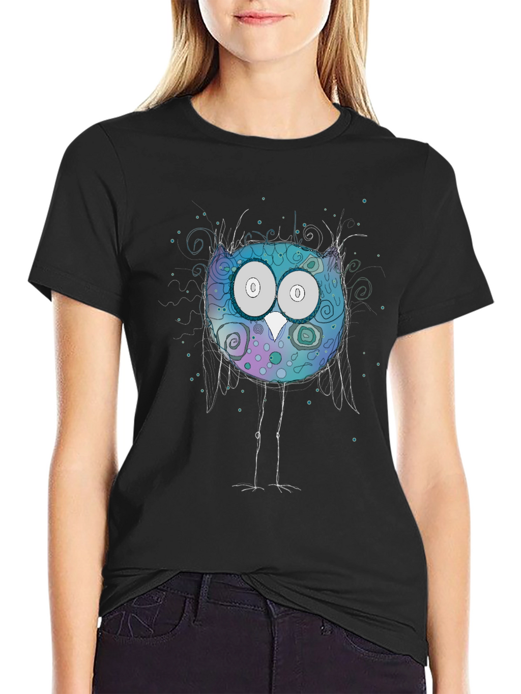 Whimsical Owl T-Shirt - Graphic Print Tee