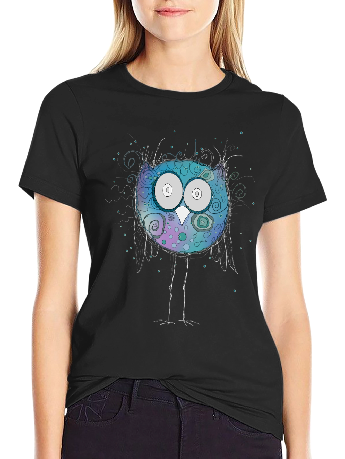 Whimsical Owl T-Shirt - Graphic Print Tee