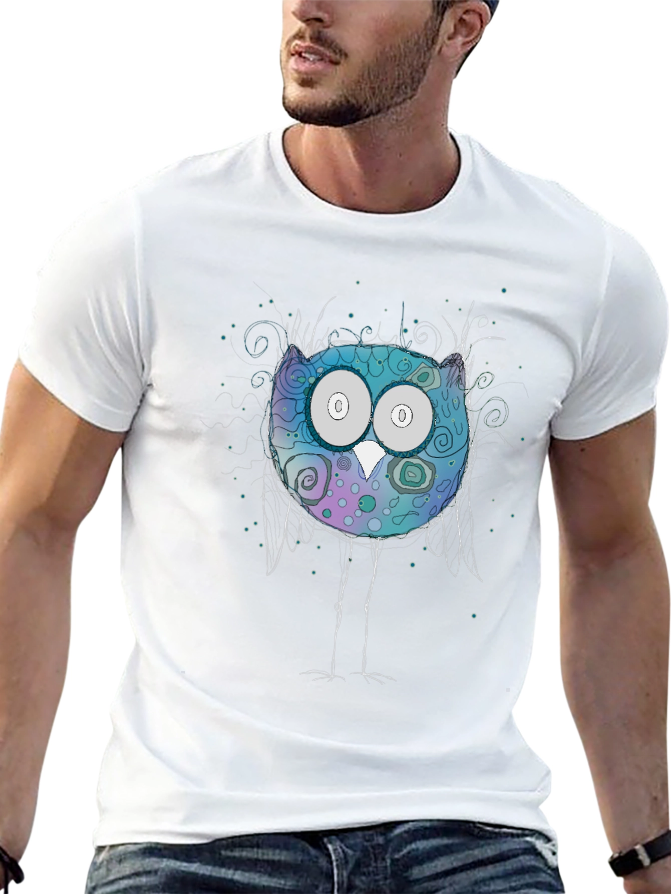 Whimsical Owl T-Shirt - Graphic Print Tee