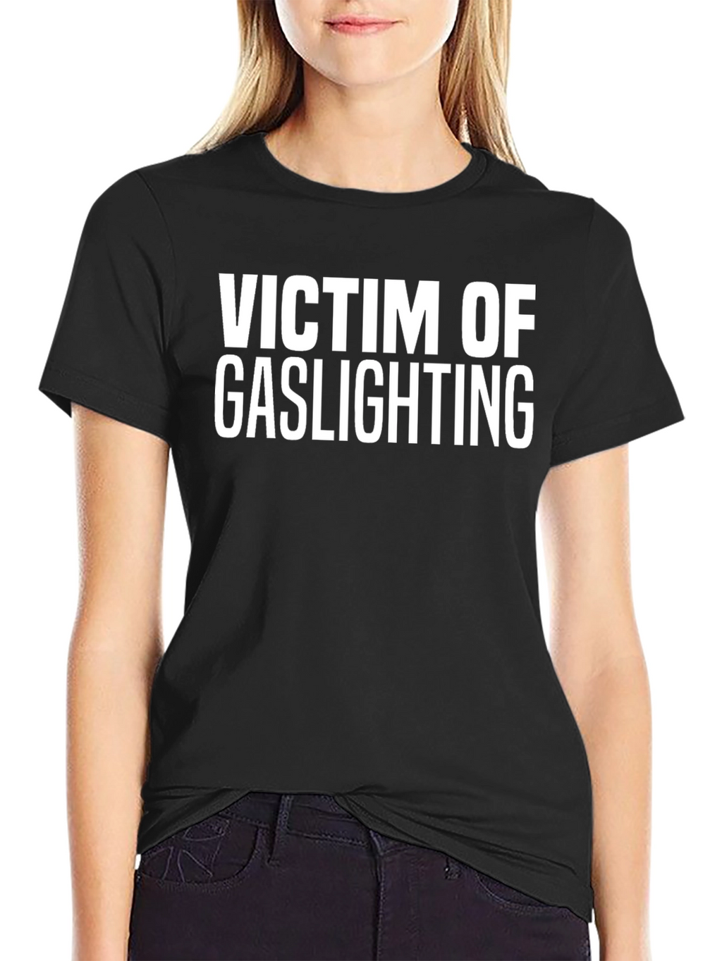 Victim of Gaslighting Graphic Tee - Black
