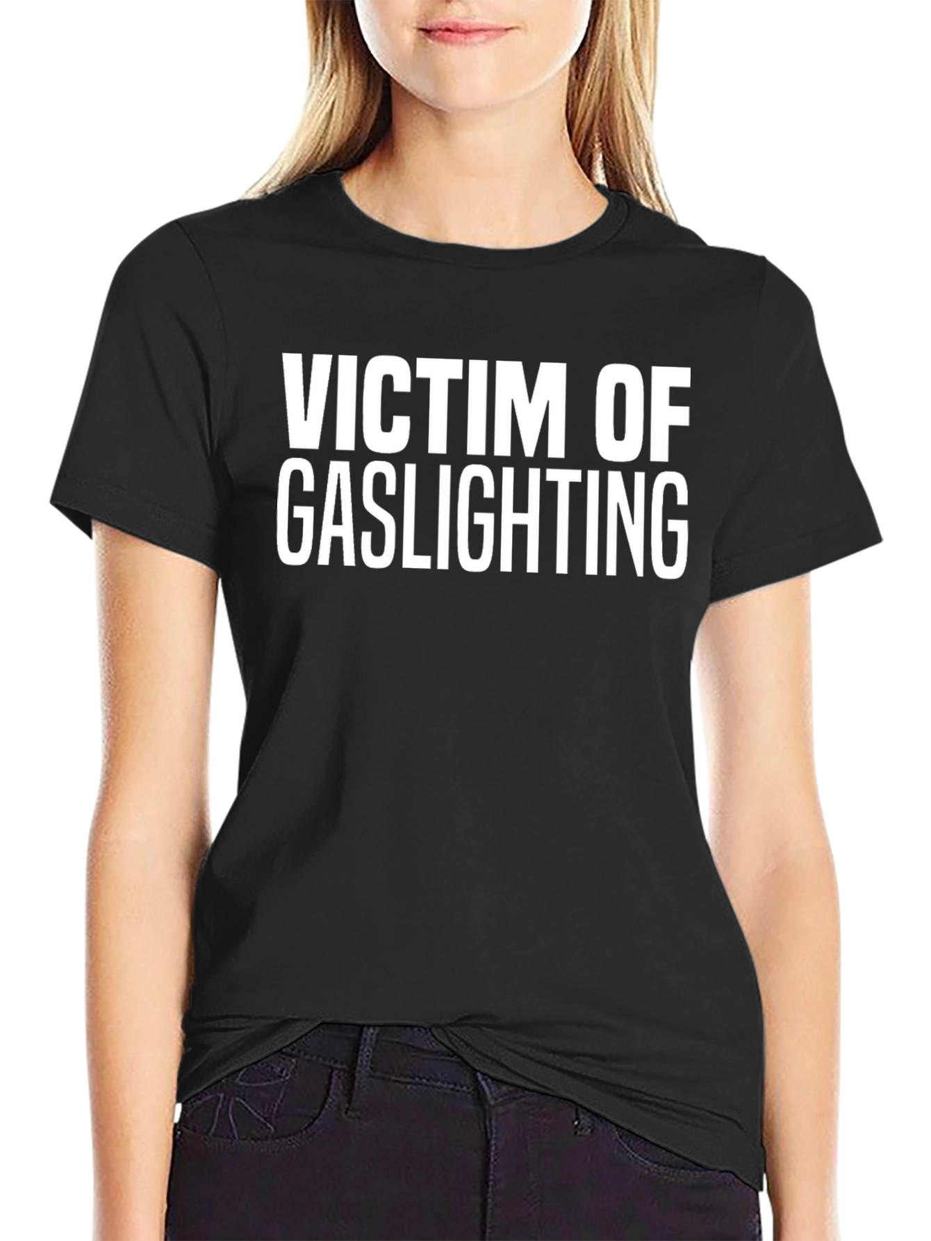 Victim of Gaslighting Graphic Tee - Black
