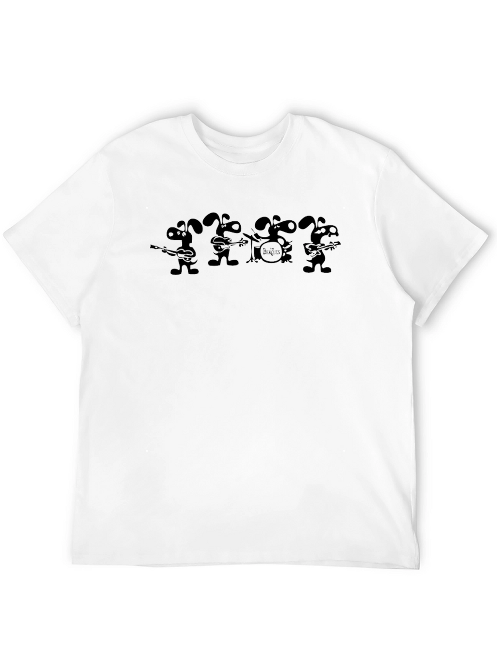 Cartoon Band Graphic Tee - Black T-Shirt