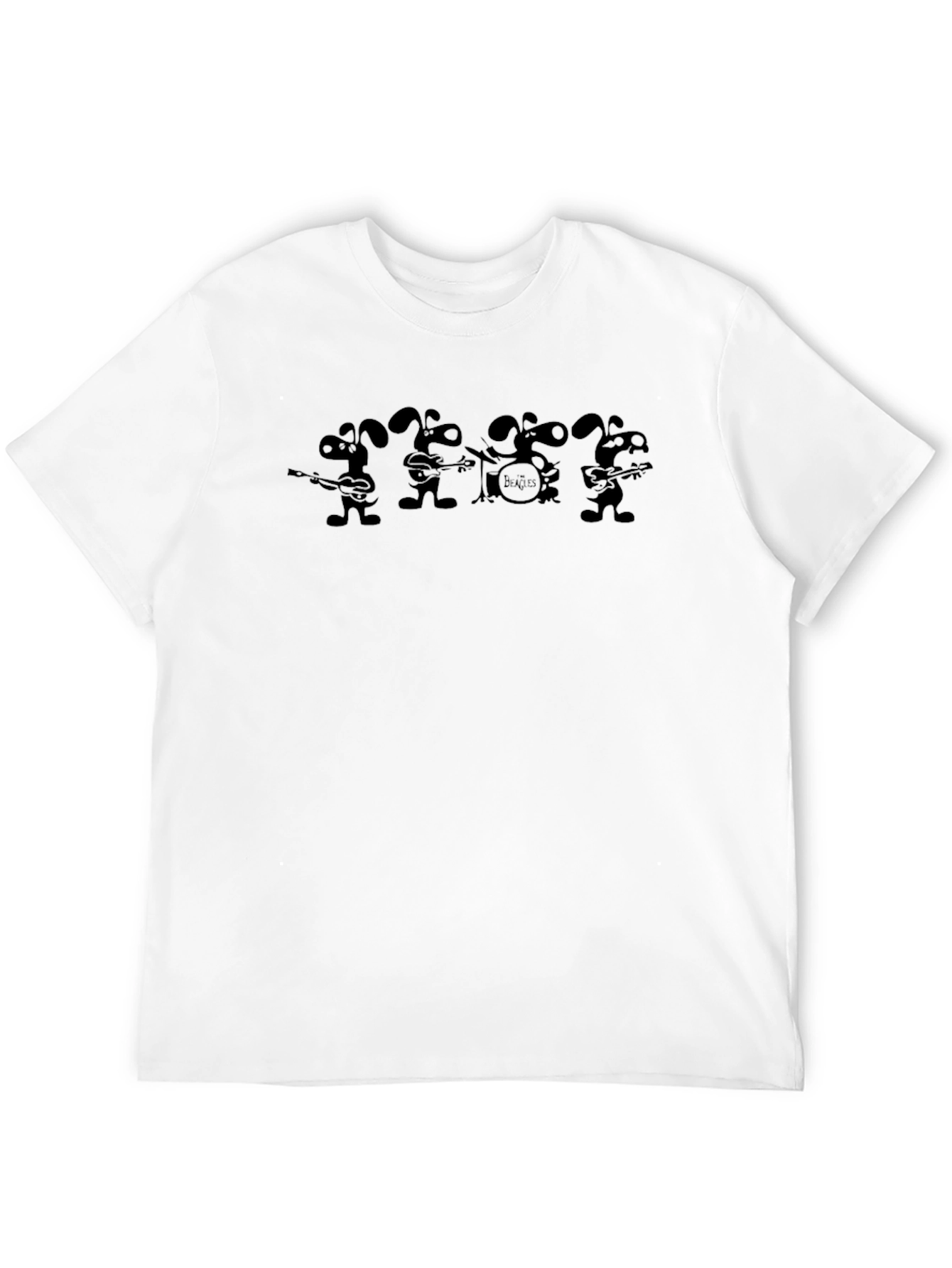 Cartoon Band Graphic Tee - Black T-Shirt