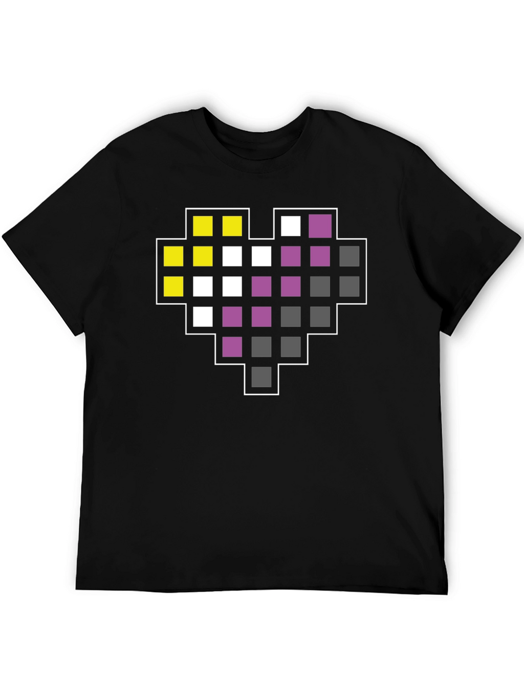 Pixel Heart Nonbinary Pride T-Shirt