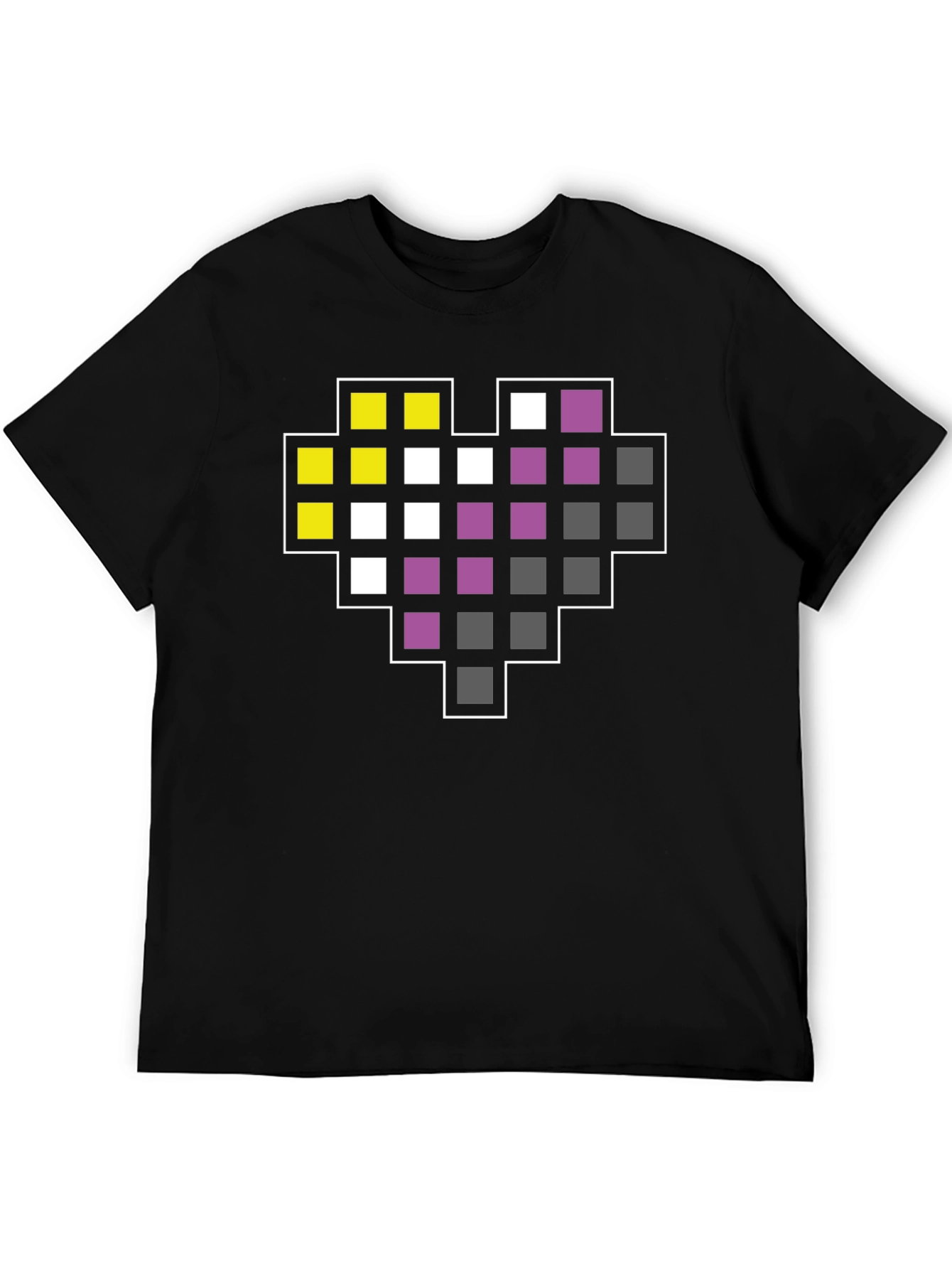 Pixel Heart Nonbinary Pride T-Shirt