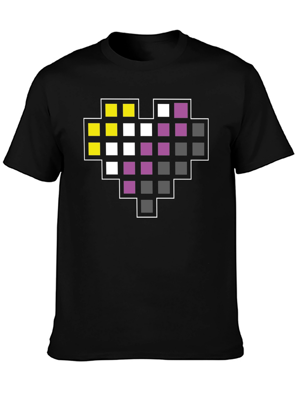 Pixel Heart Nonbinary Pride T-Shirt