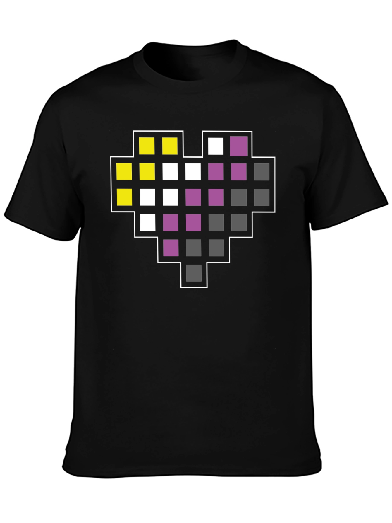 Pixel Heart Nonbinary Pride T-Shirt