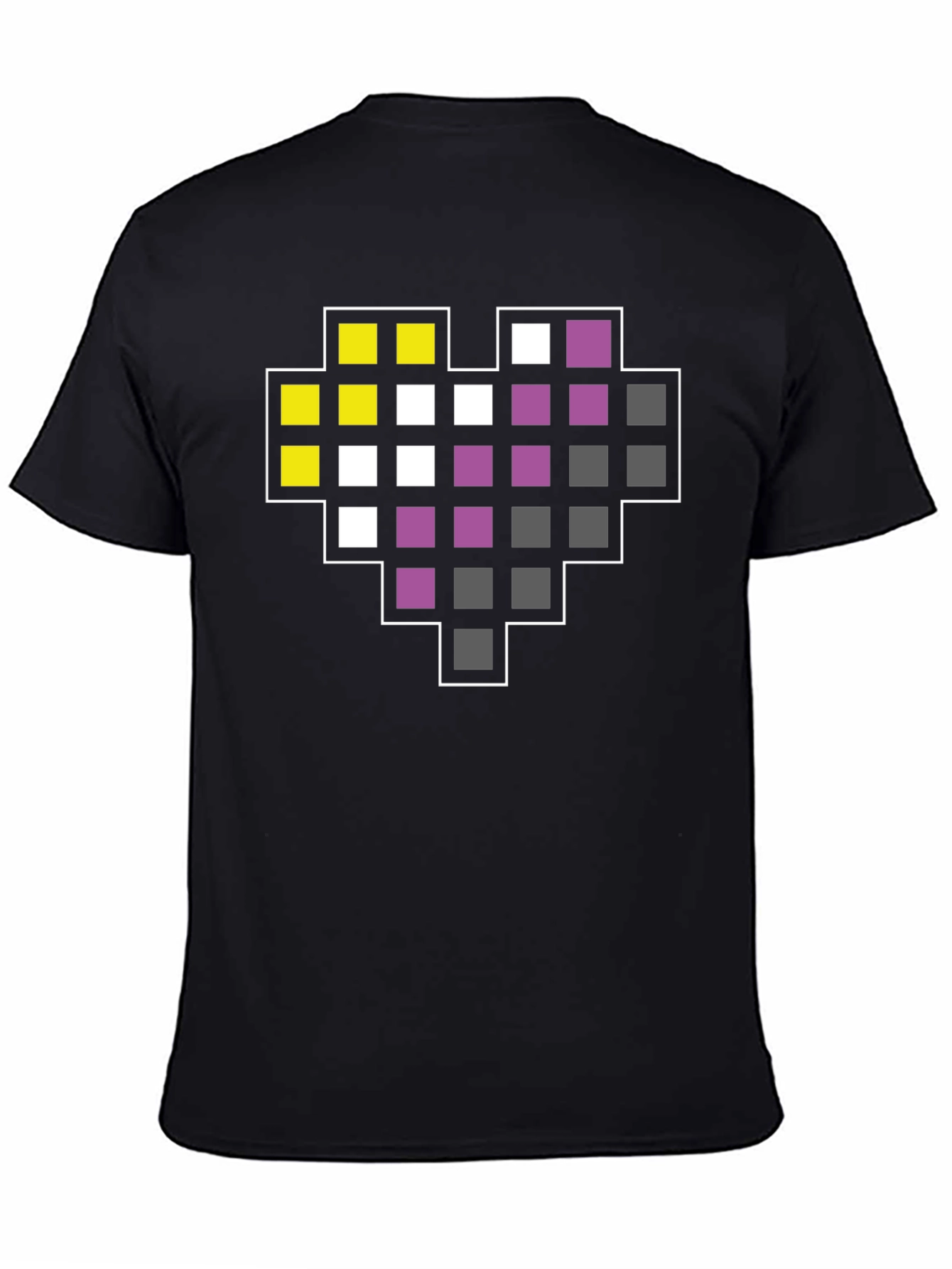 Pixel Heart Nonbinary Pride T-Shirt