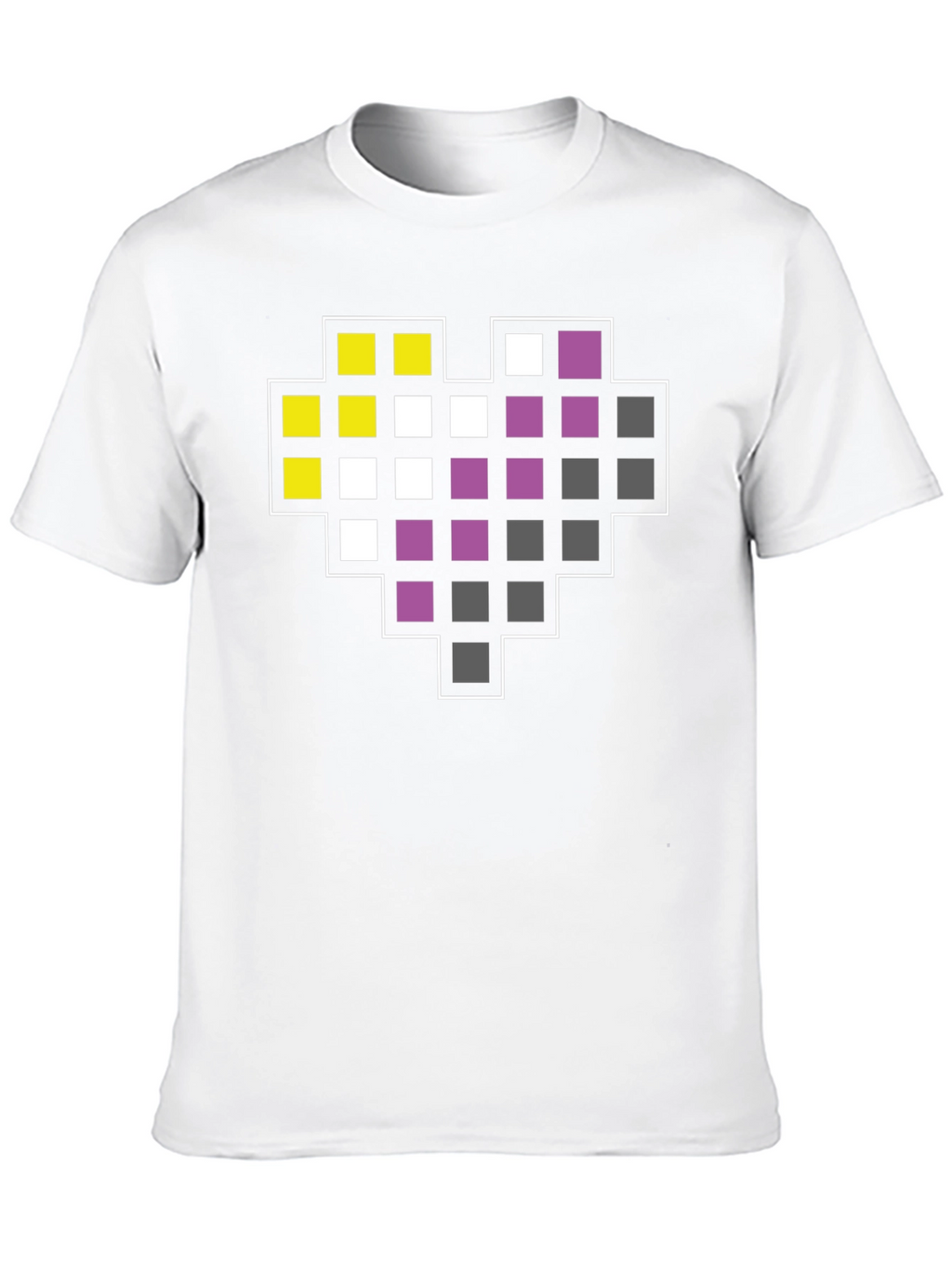 Pixel Heart Nonbinary Pride T-Shirt