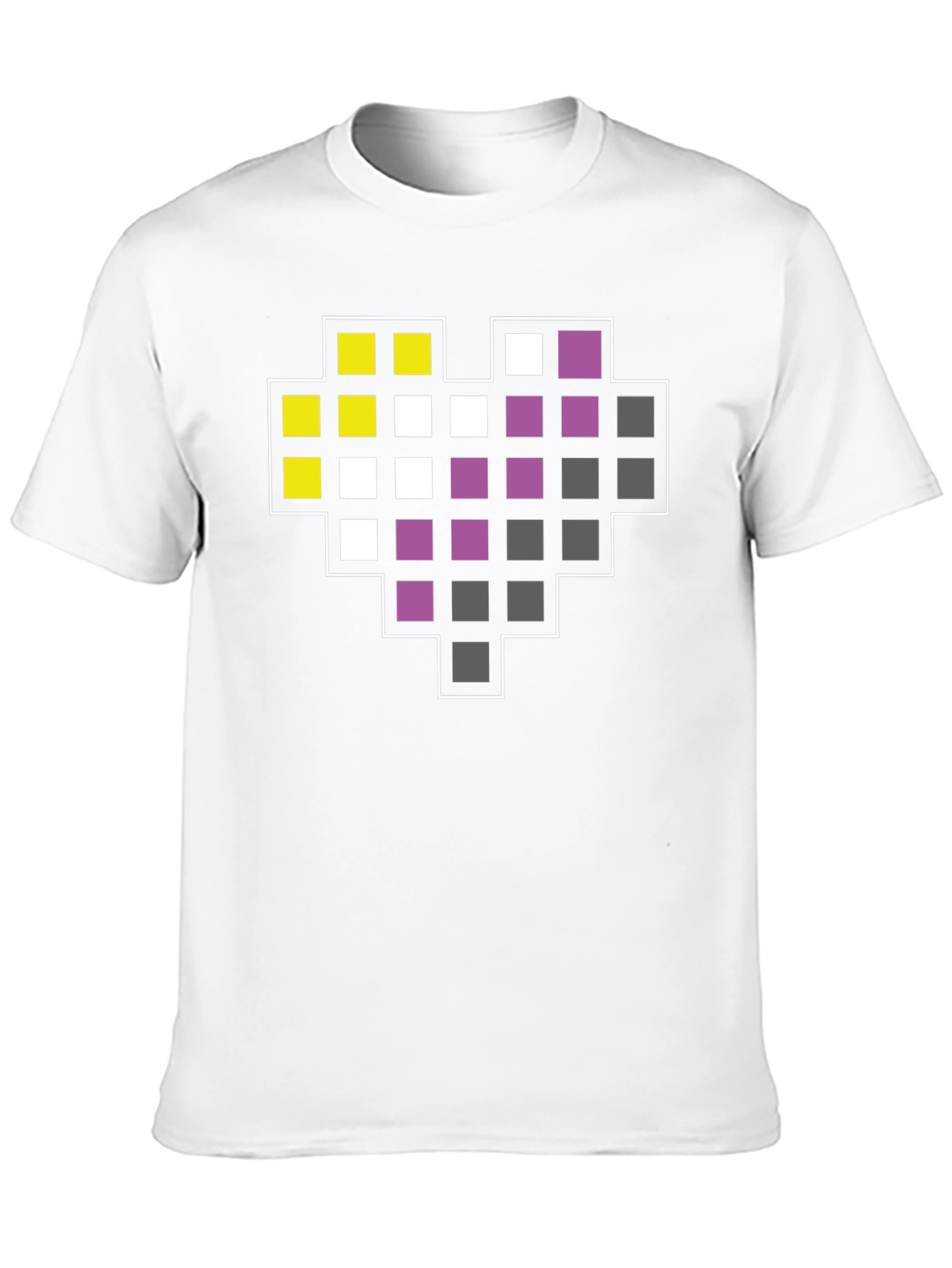Pixel Heart Nonbinary Pride T-Shirt