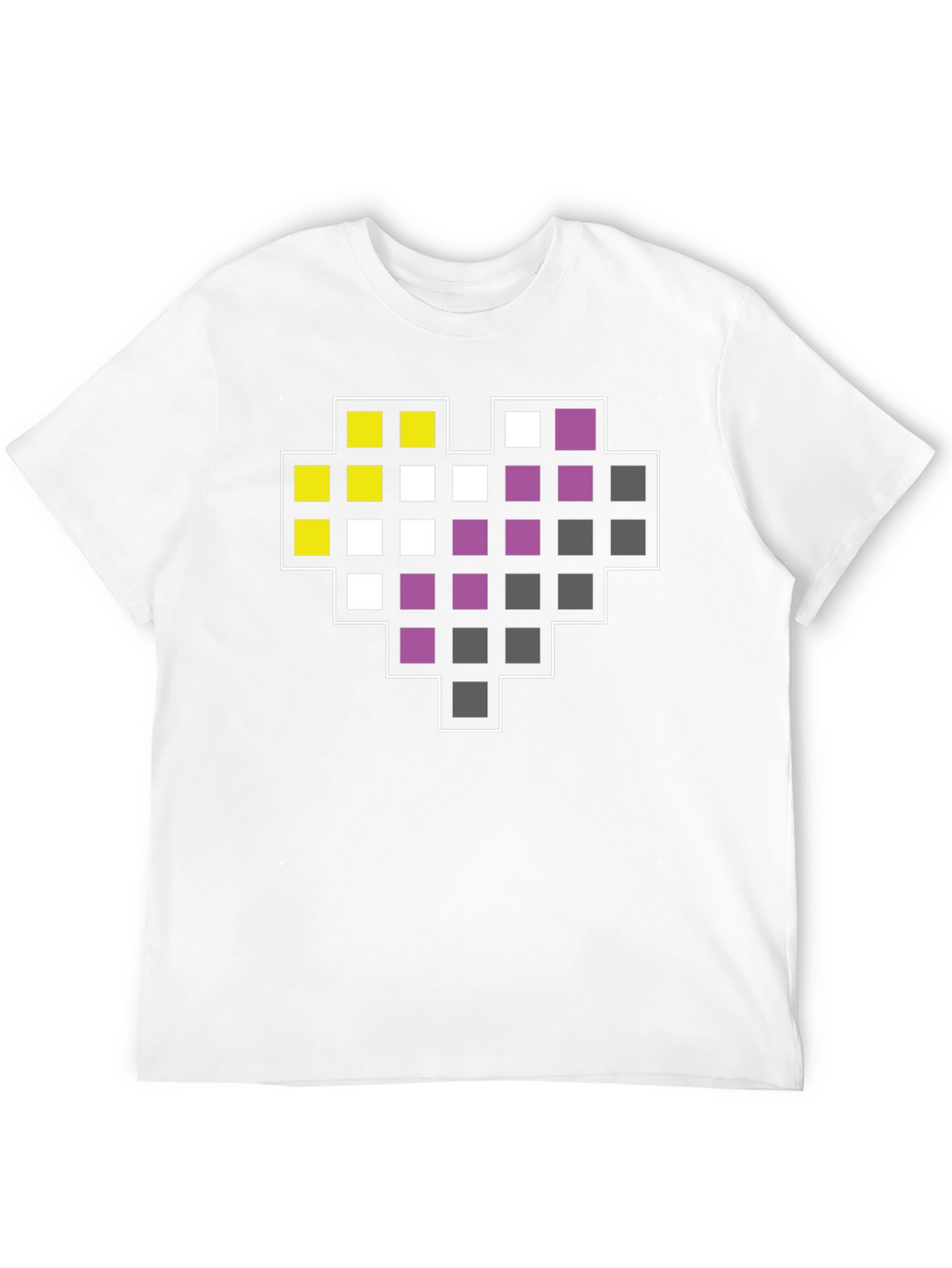 Pixel Heart Nonbinary Pride T-Shirt