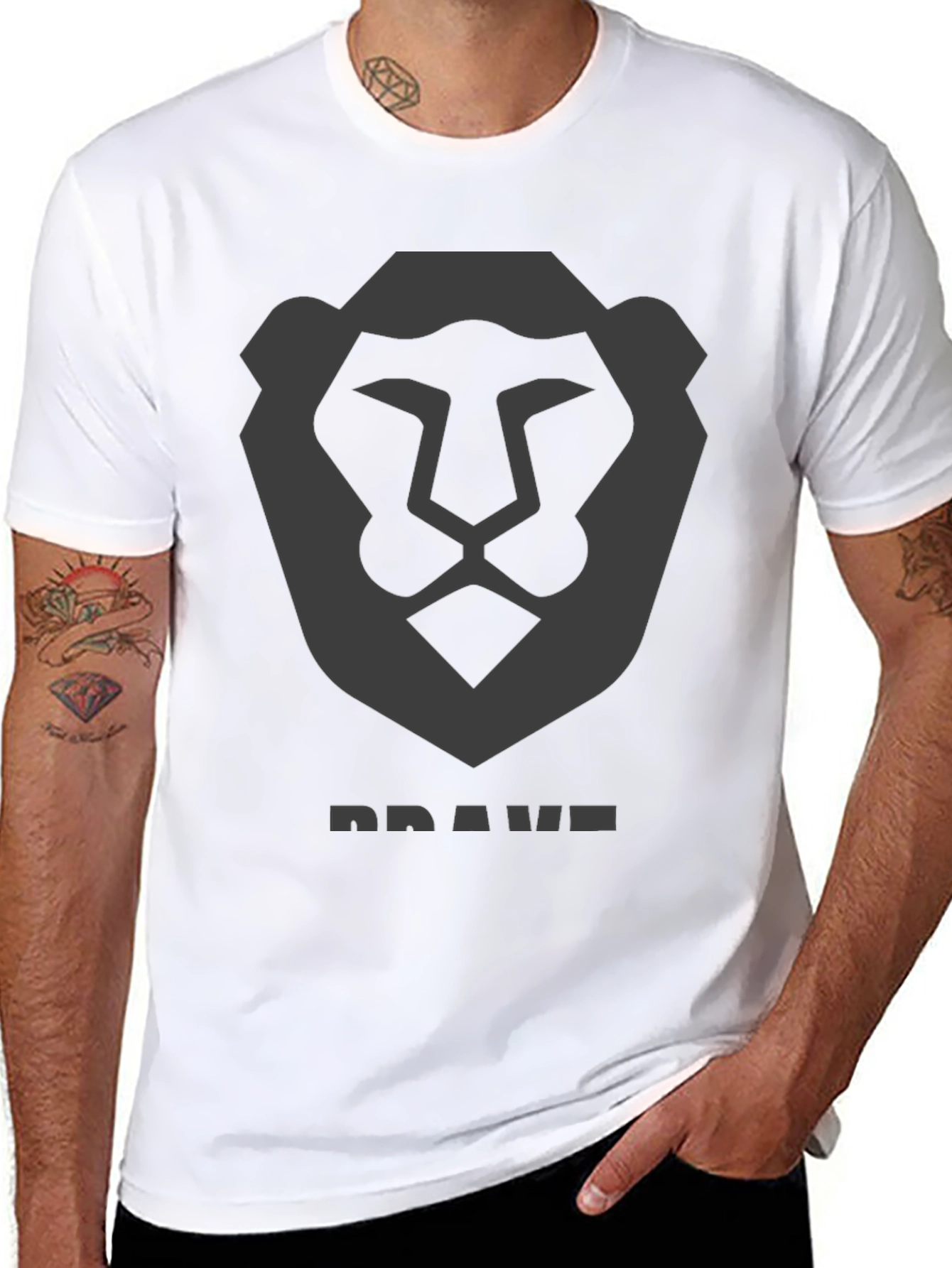 Brave Lion Graphic Tee - Mens Black T-Shirt