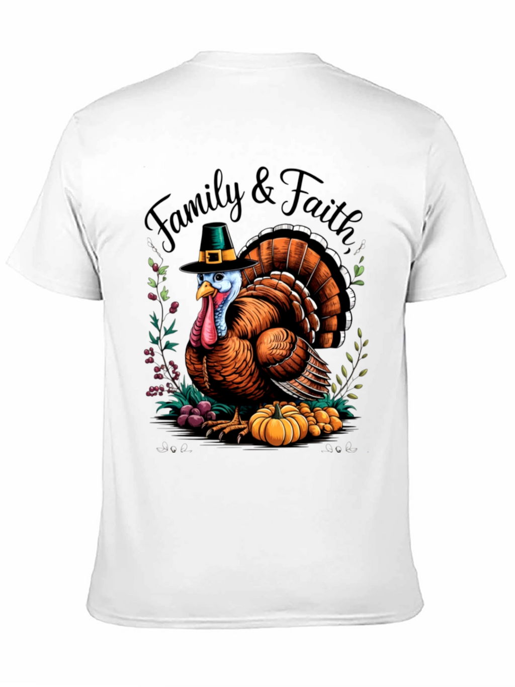 Family & Faith Thanksgiving Turkey Graphic Tee