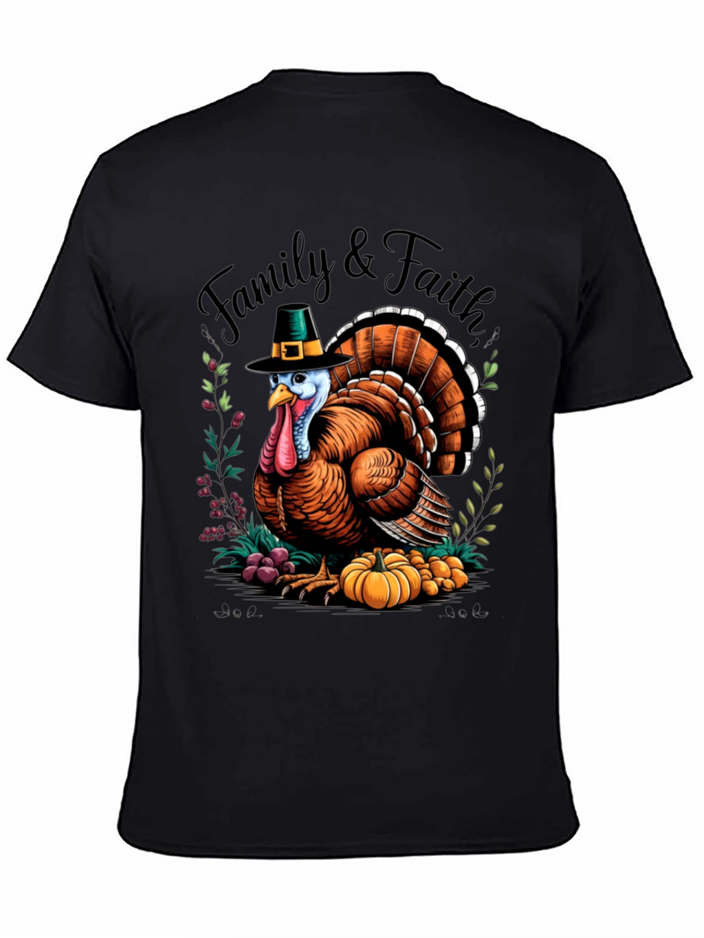 Family & Faith Thanksgiving Turkey Graphic Tee