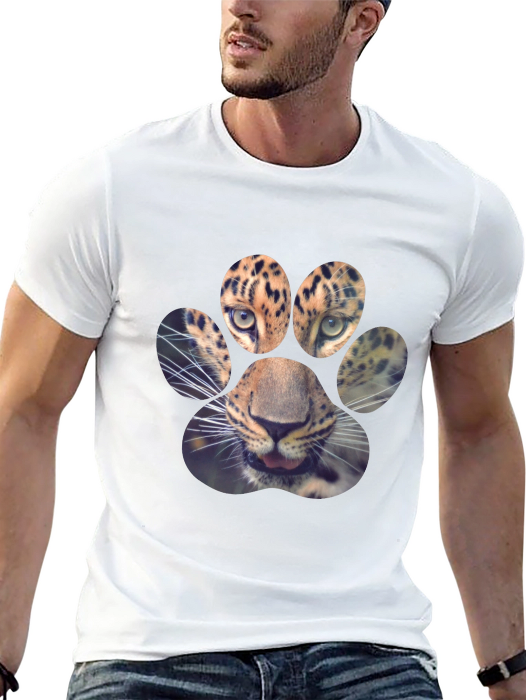 Leopard Paw Print Graphic Tee