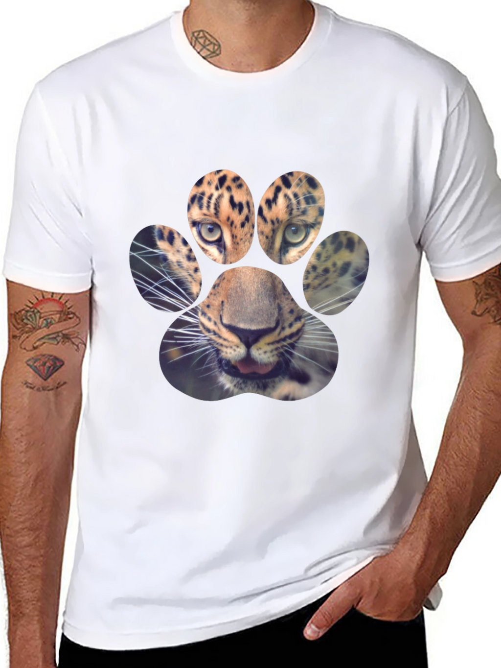 Leopard Paw Print Graphic Tee