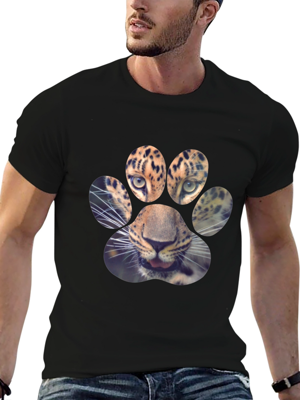 Leopard Paw Print Graphic Tee