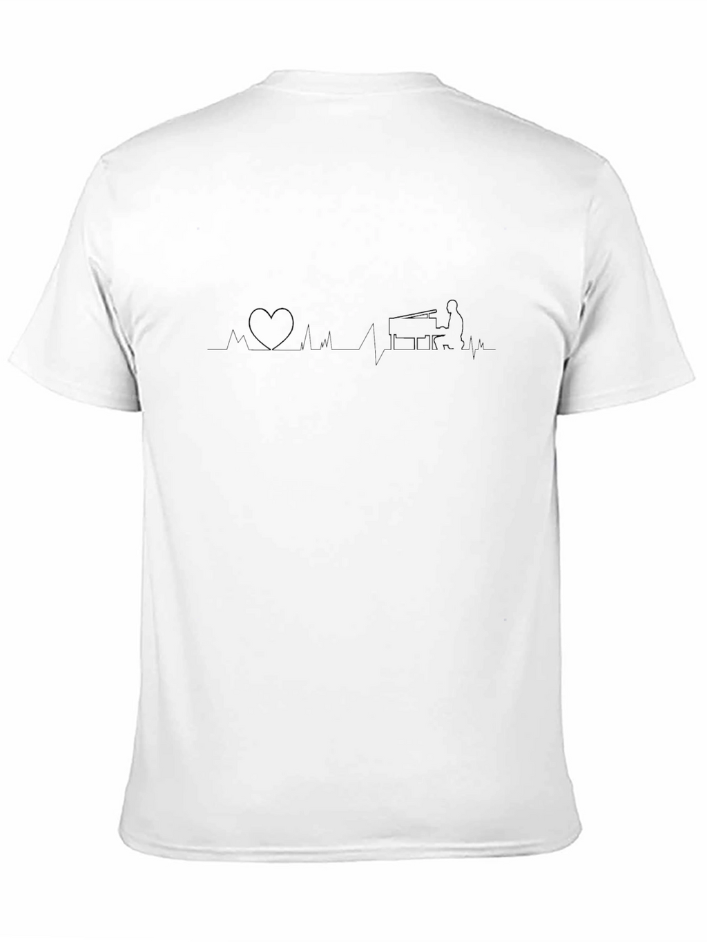 Piano Heartbeat Graphic Tee - Black T-Shirt