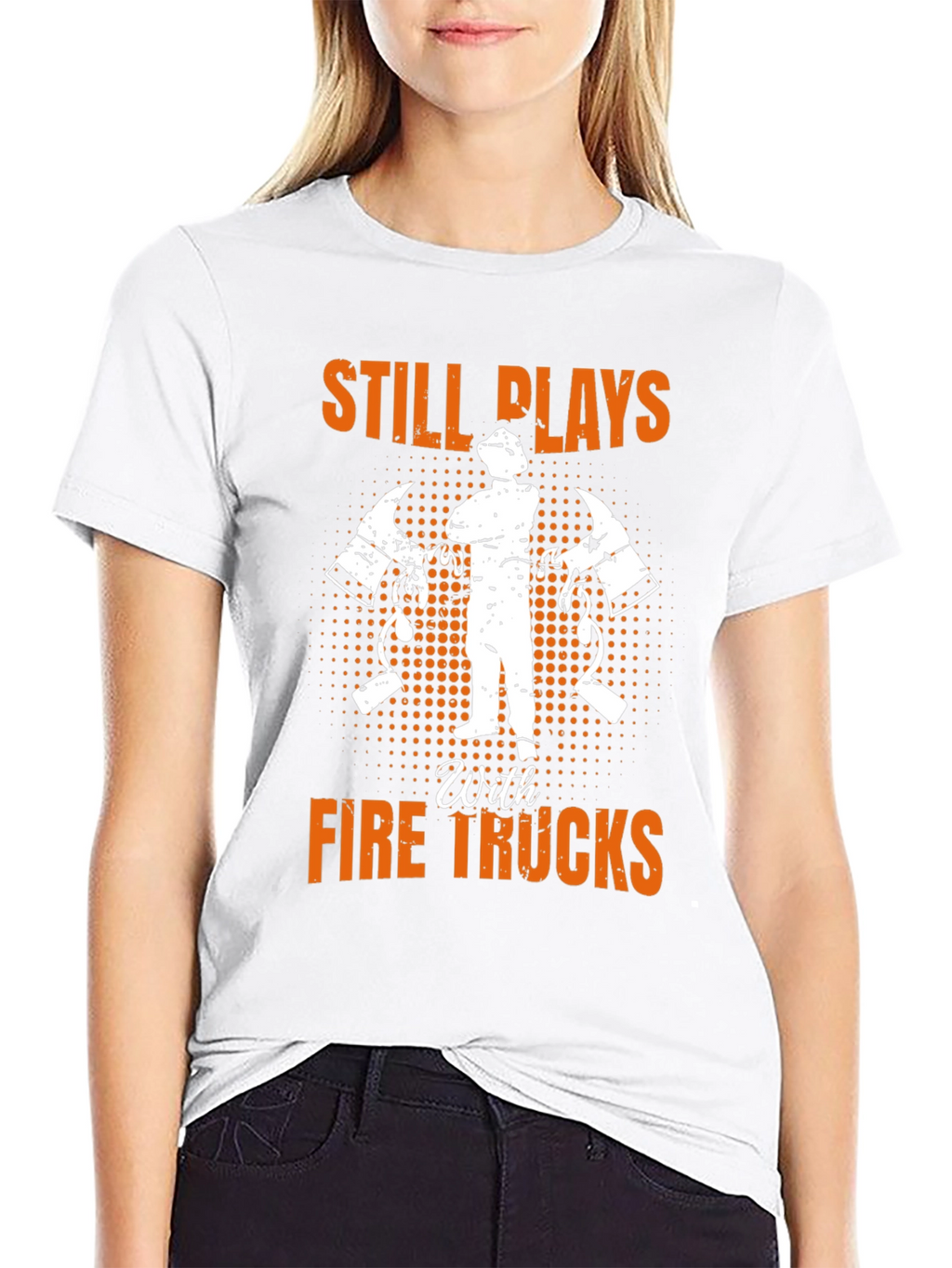 Firefighter Still Plays With Fire Trucks T-Shirt