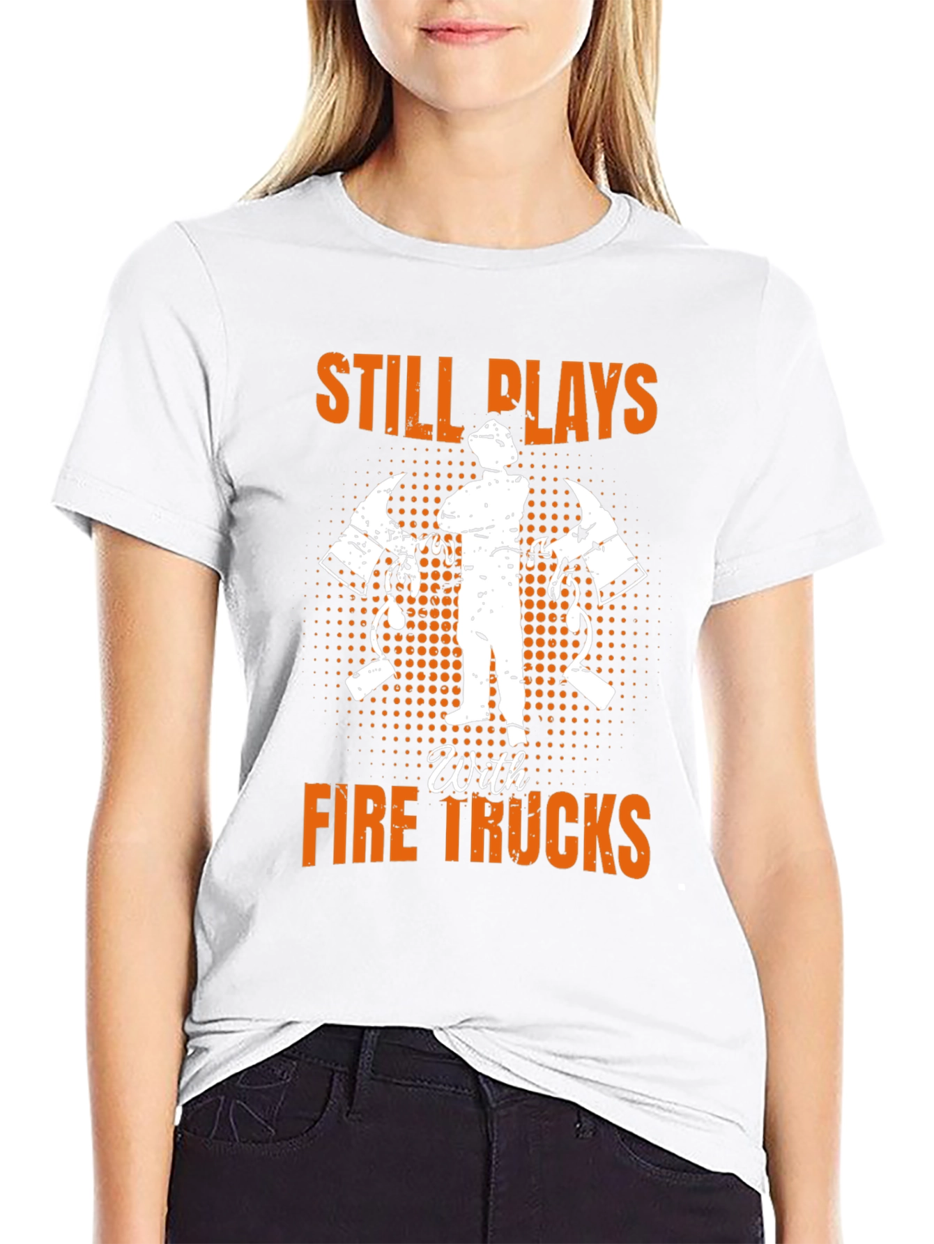 Firefighter Still Plays With Fire Trucks T-Shirt