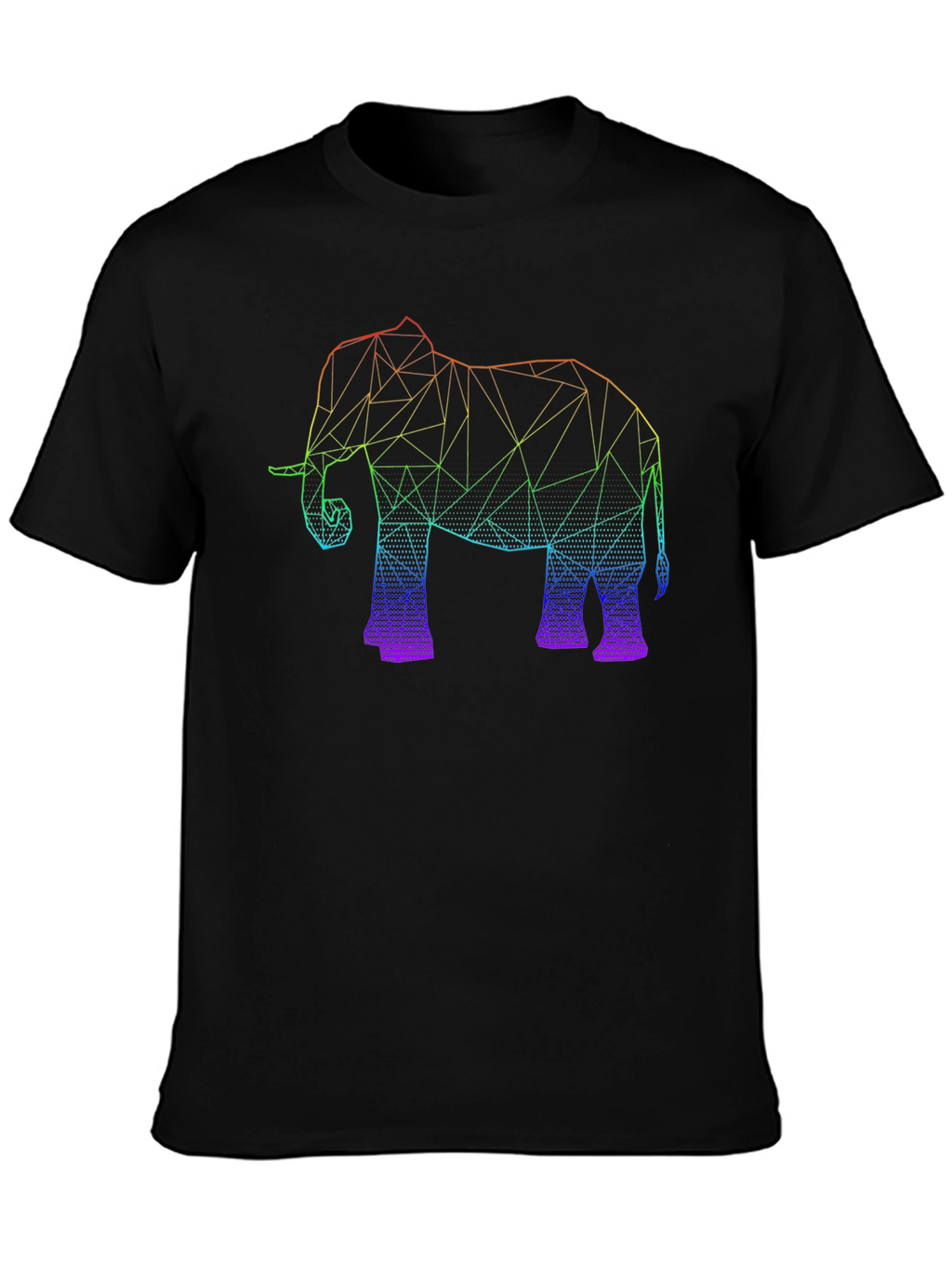 Geometric Elephant Graphic Tee - Black