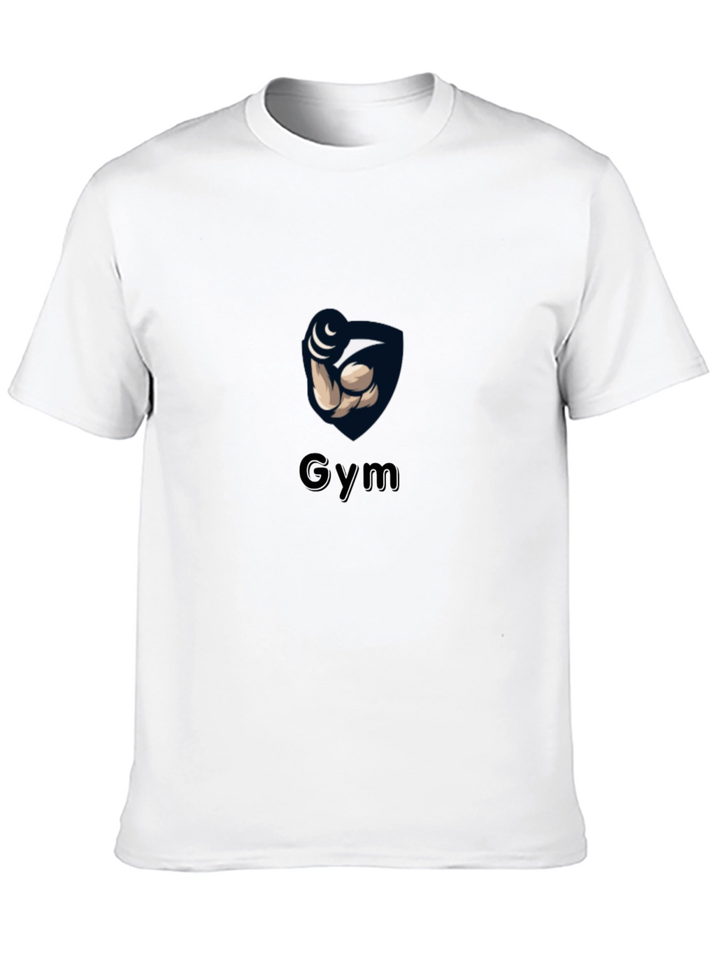 Gym Black T-Shirt with Weightlifting Arm Design
