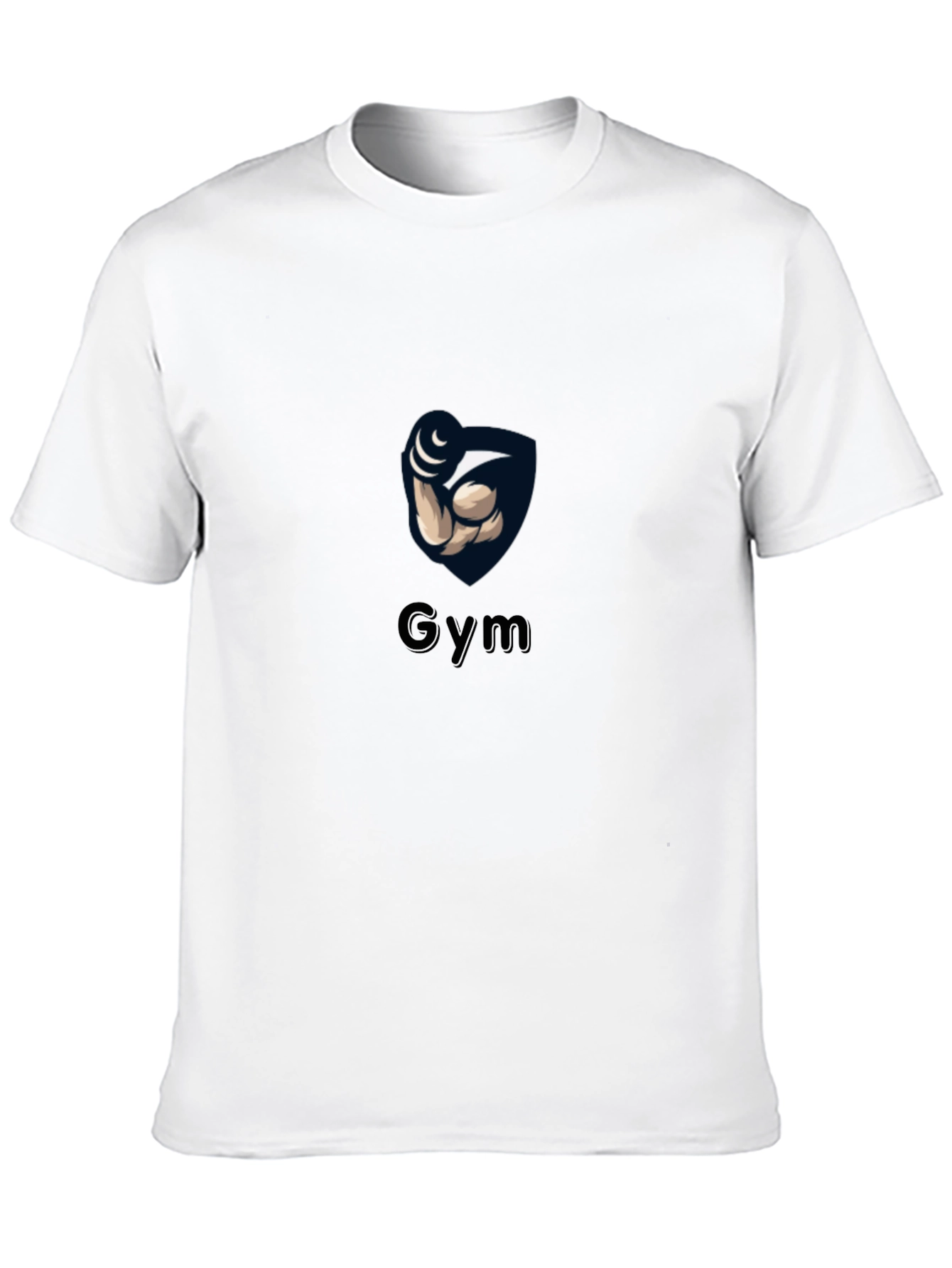 Gym Black T-Shirt with Weightlifting Arm Design