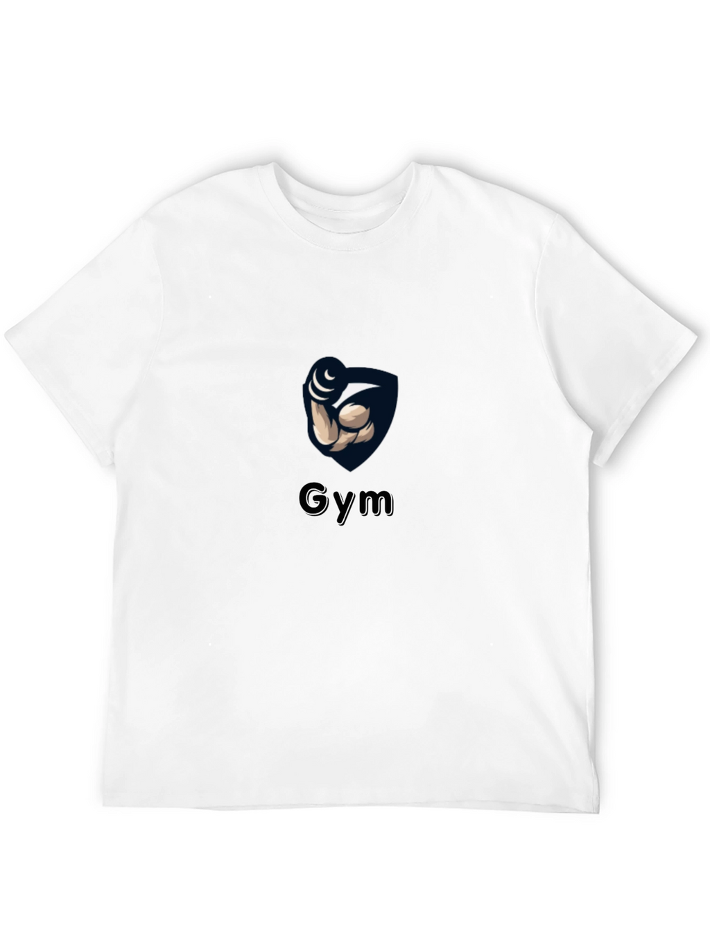 Gym Black T-Shirt with Weightlifting Arm Design