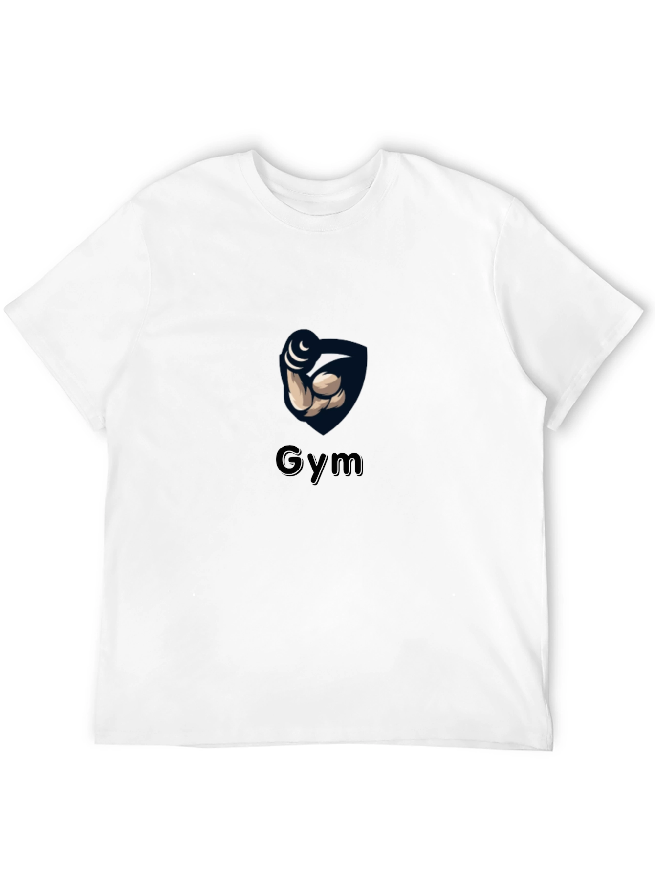 Gym Black T-Shirt with Weightlifting Arm Design