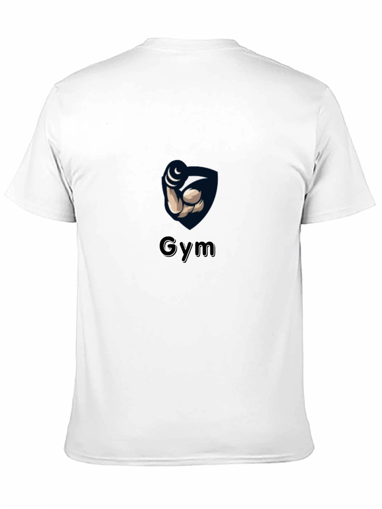 Gym Black T-Shirt with Weightlifting Arm Design