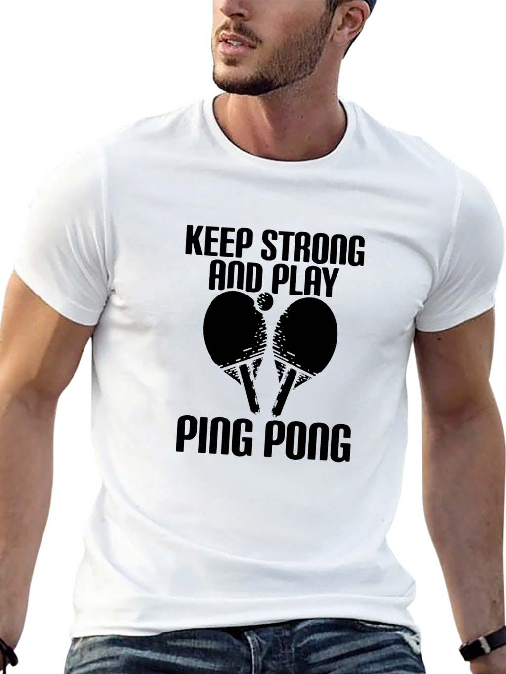 Keep Strong and Play Ping Pong Graphic Tee