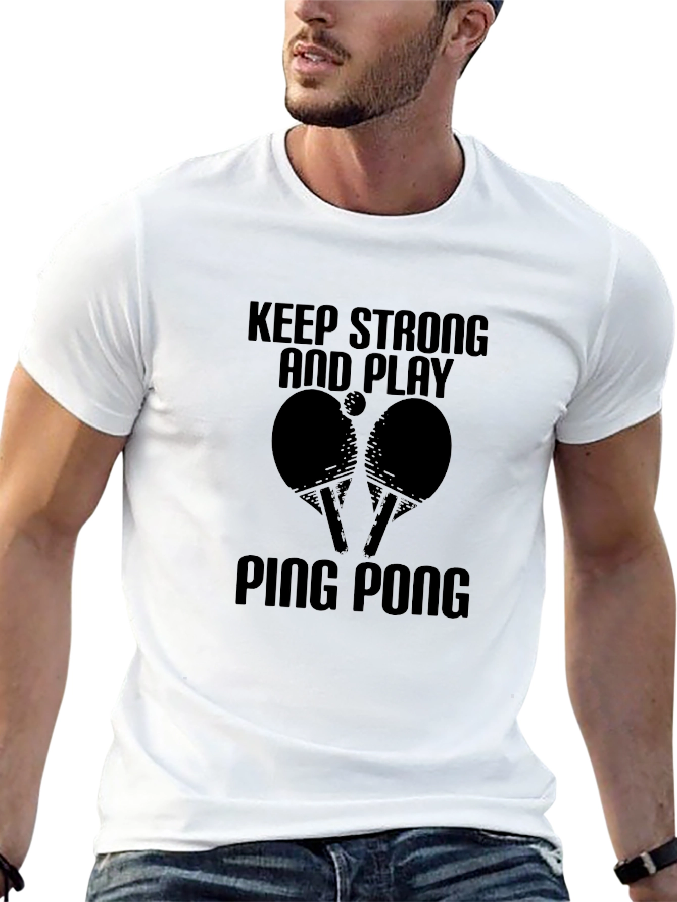 Keep Strong and Play Ping Pong Graphic Tee
